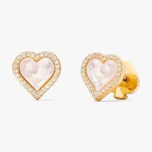 Kate Spade Mother of Pearl Take Heart Earrings NWT
